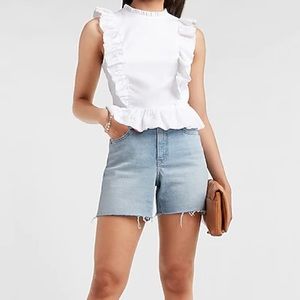 NEW WITH TAGS Express Ruffle Mock Neck Peplum Top
